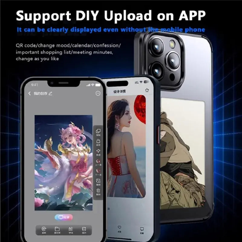 Amorus E-Ink Smart NFC Phone Case for iPhone: DIY Back Display